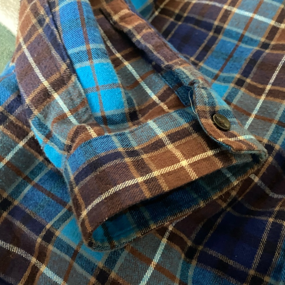 L.L. Bean Blue and Brown fleece lined Plaid Jacket size XL - Picture 6 of 8